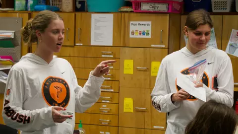Princeton Swim & Dive visits the classroom