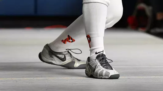 fencing shoes and socks with princeton logo