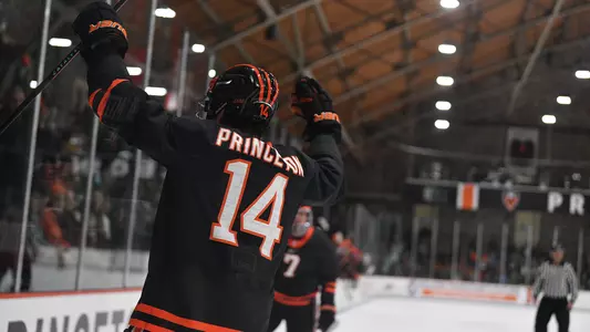 Liam Gorman celebrates 2023 at Hobey 100