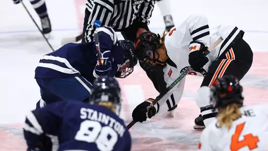Princeton women's hockey face-off photo