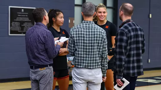 Princeton Basketball hosts a preseason Media Day on October 16, 2023.