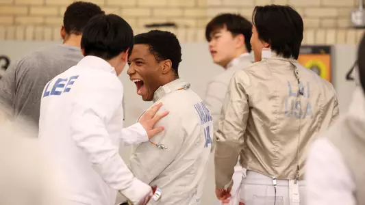 men's fencing celebration photo