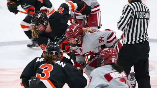 princeton-colgate women's hockey faceoff