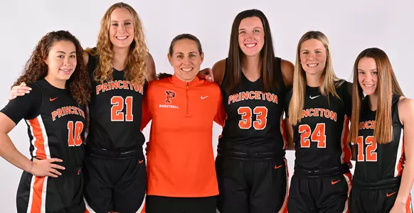 Princeton WBB Seniors and Coach Berube