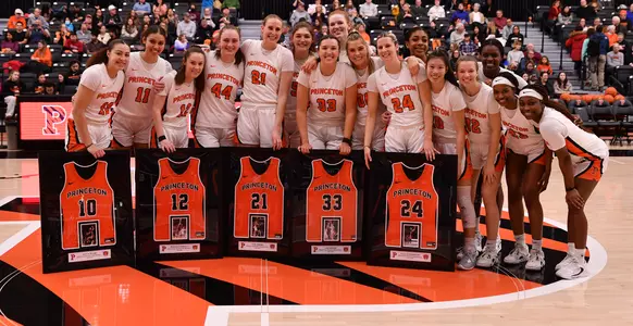 Princeton Women's Basketball Seniors with team