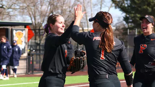 Meghan Harrington and Sophia Marsalo high-five