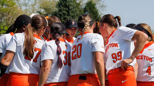 Softball huddle photo