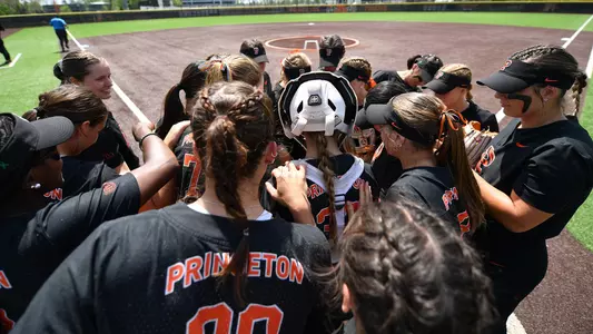 Princeton Softball huddle