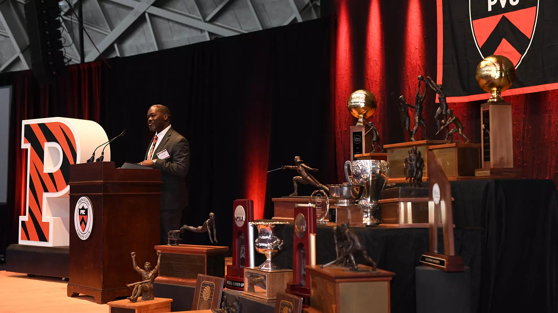 John Mack with trophies