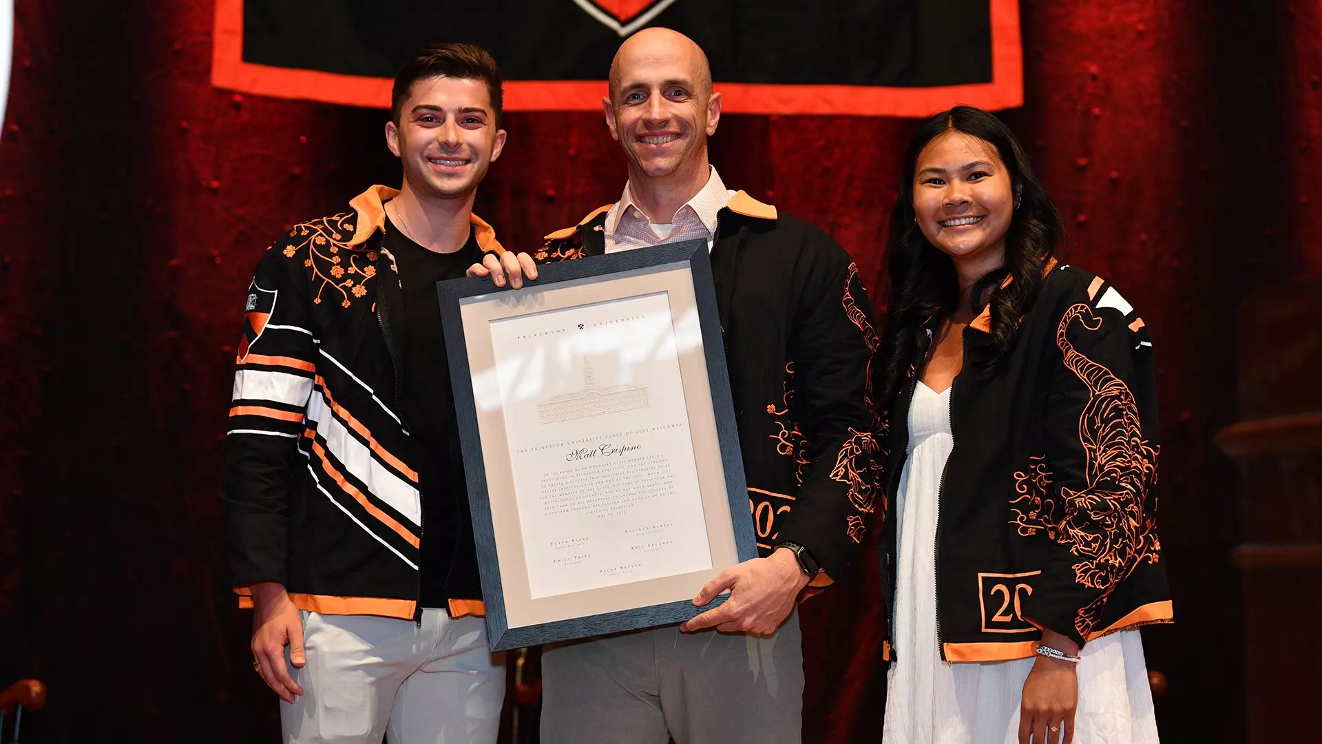 Matt Crispino with honorary class membership presenters