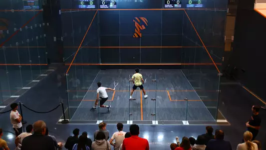 men's squash action at new facility