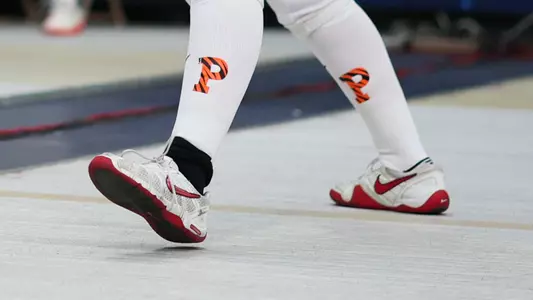princeton logo socks won on fencing strip
