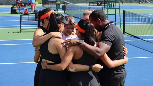 Women's Tennis Team Huddle