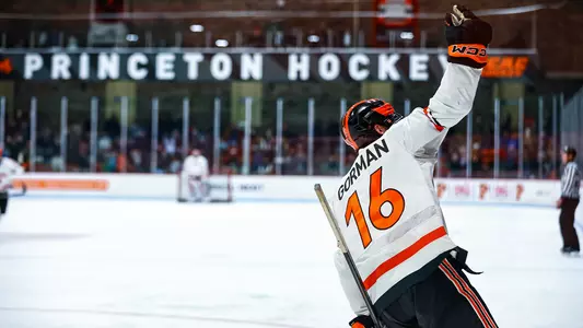 Brendan Gorman Celebrates a goal against Ohio State