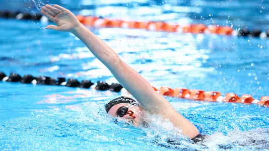 Princeton Women’s Swimming and Diving hosts Yale and Harvard on February 3, 2024. Prior to the meet, Princeton honored the Class of 2024 for all three teams.