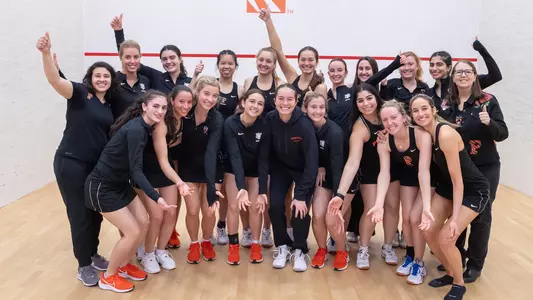 group photo of women's squash team