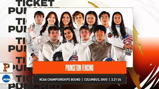 Princeton fencing ncaa championships bound Columbus Ohio Mar. 21-24 posed photos of qualifying fencers