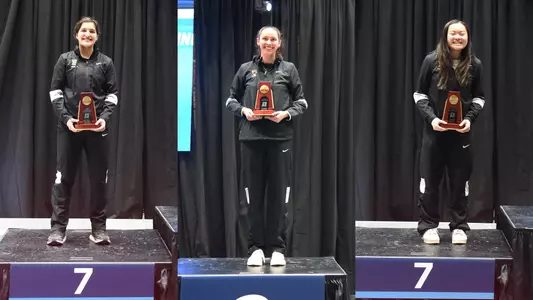 Ariana rausch, ryan Jenkins, alexandra lee with top-8 trophies