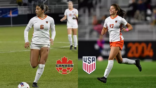 zoe markesini - pietra tordin action photos with canada & us soccer logos