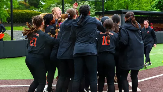Princeton softball celebration photo