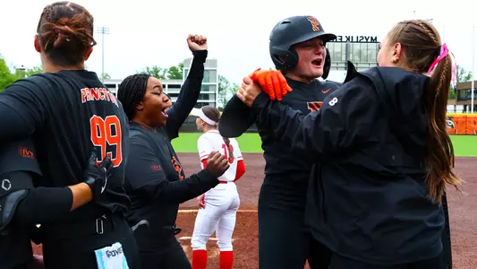 Princeton softball celebration photo