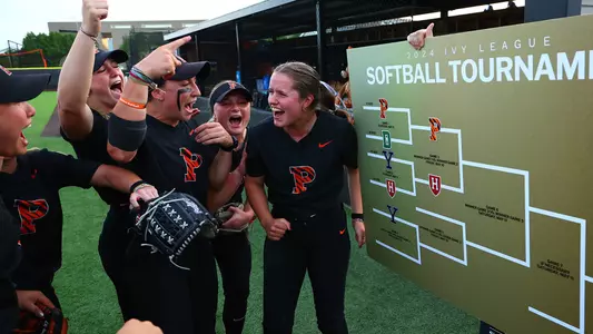 Meghan Harrington adds P logo to bracket board