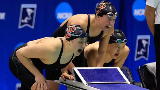 Women's swimmers at NCAAs