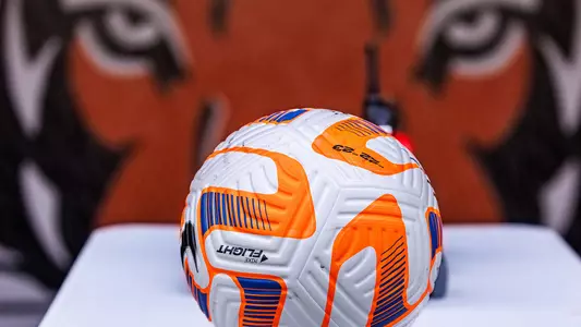 soccer ball in front of tiger logo