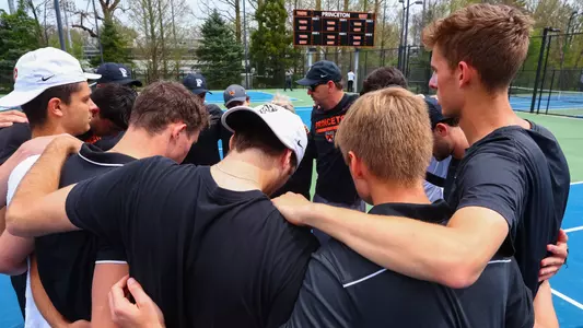Princeton Men’s Tennis honors the Class of 2024 prior to their match on April 14, 2024.