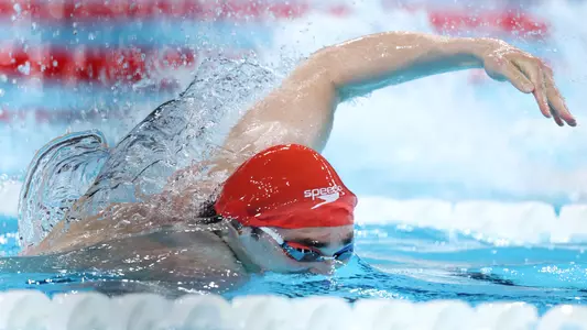NANTERRE, FRANCE - JULY 30: Adell Sabovic of Team Kosovo competes in the Men’s 100m Freestyle Heats on day four of the Olympic Games Paris 2024 at Paris La Defense Arena on July 30, 2024 in Nanterre, France. (Photo by Adam Pretty/Getty Images)