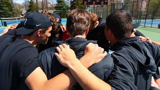 Men's Tennis Team Huddle
