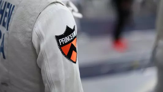 princeton patch on fencer's arm