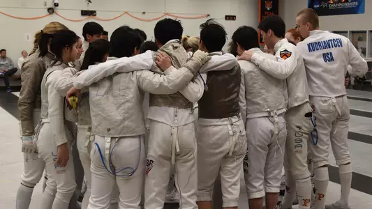 fencing huddle photo