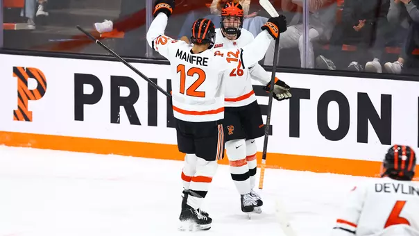Luc Pelletier and Jake Manfre Celebrate a goal