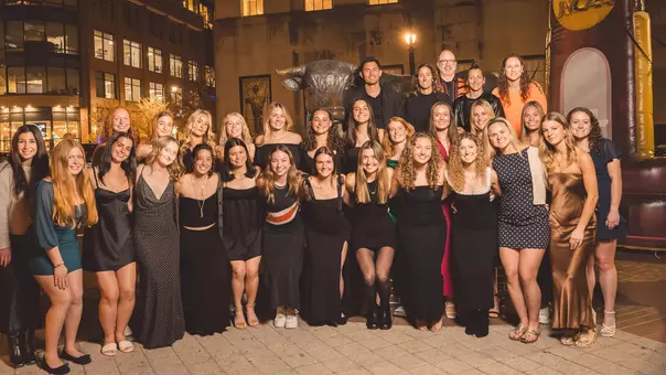 Field hockey team at Final Four banquet in Durham