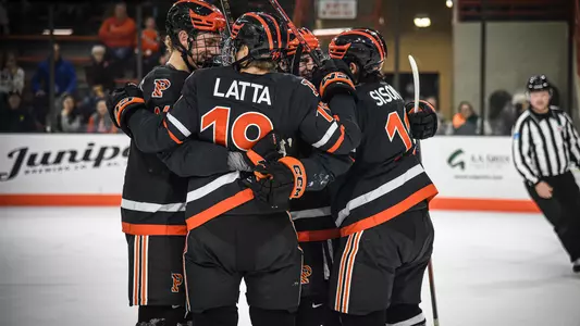 Men's Hockey Celebrating At Bowling Green