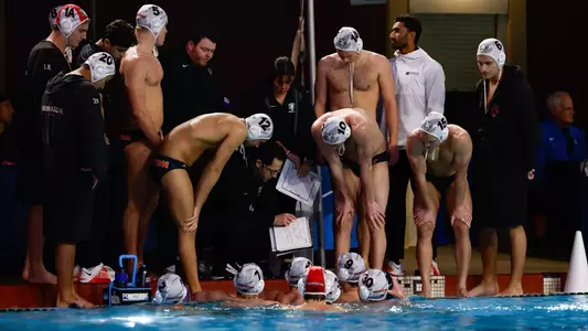 men's water polo huddle photo