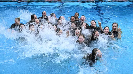 Women's Swimming & Diving Pool Celebration