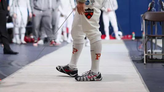 fencer standing on strip
