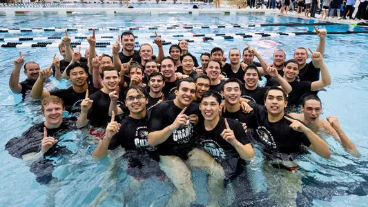Men's Swimming & Diving Pool Celebration