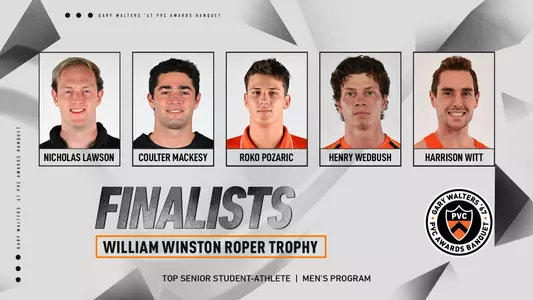 roper trophy finalists announcement graphic with headshots of nicholas lawson, roko pozaric, coulter mackesy, henry wedbush, and harrison witt