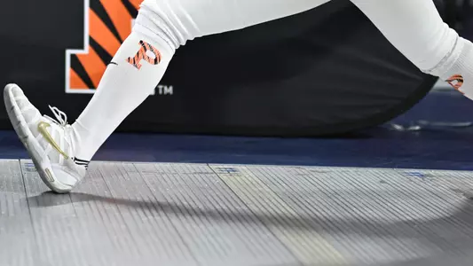 fencer socks and shoes in action on fencing strip