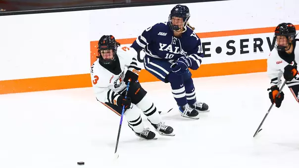 women's hockey action vs yale