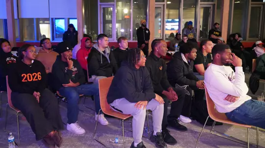 Student-athletes at poetry Night