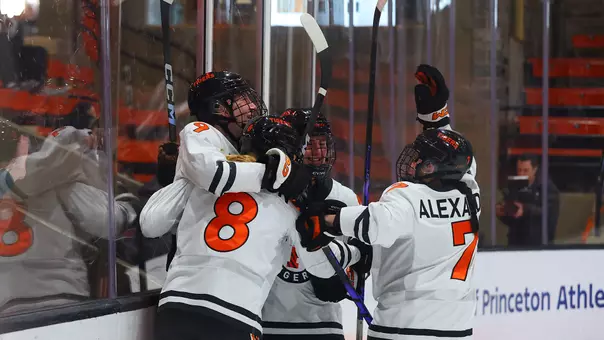 Women's hockey celebration photo
