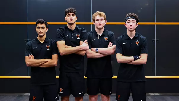 men's squash class of 2026 posed photo