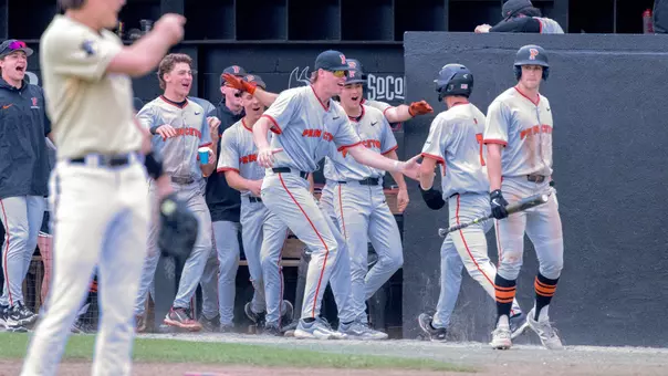 Princeton Baseball Celebrating at Wofford
