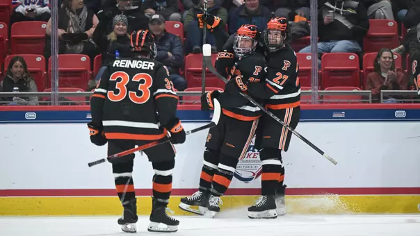Julian Facchinelli Celebrates in ECAC Semifinals