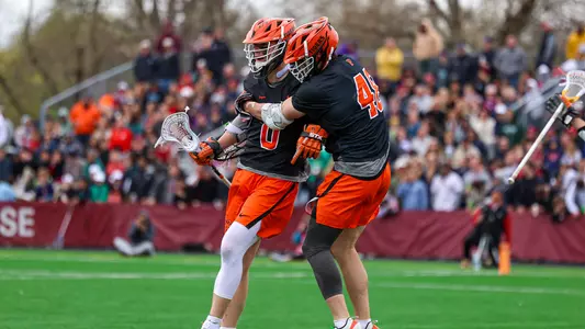 Colin Burns celebrates game-winning goal against Harvard