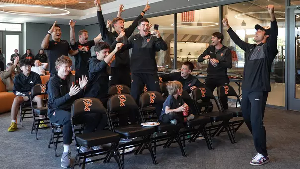 Men's tennis NCAA selection celebration shot